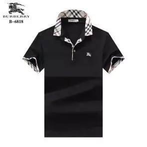 t-shirt burberry manches courtes col polo magasin france b6818 noir
